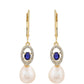 Goldohrringe mit Thai Saphir und weißem Diamant