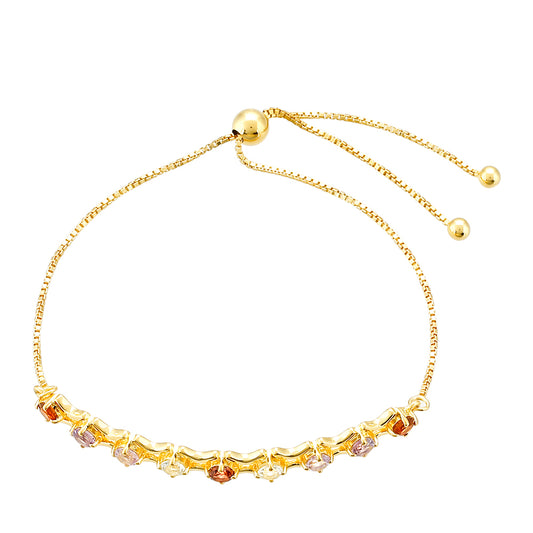 Goldplattiertes Silberarmband mit Amethyst und Citrin aus Madeira