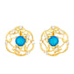 Goldplattierte Silberohrringe mit äthiopischem Paraiba-Blauopal und weißem Topas