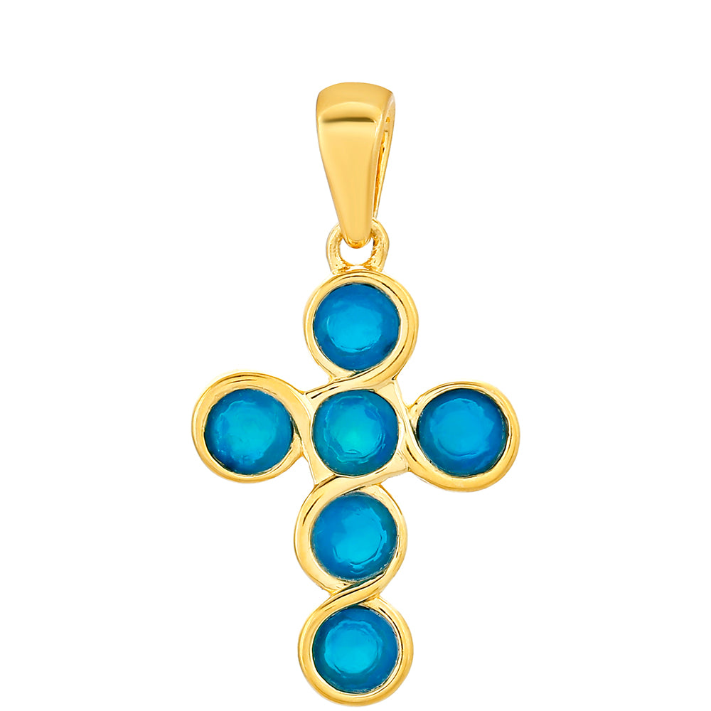 Goldplattierter Silberanhänger mit äthiopischem Paraiba-Blauopal 1 
