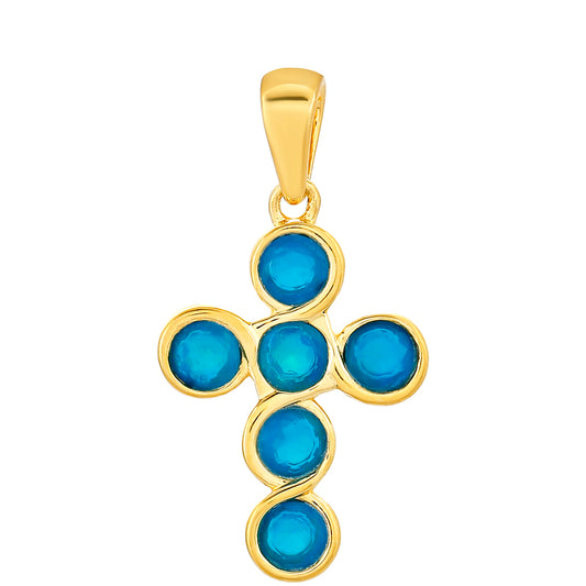 Goldplattierter Silberanhänger mit äthiopischem Paraiba-Blauopal