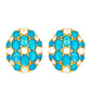 Goldplattierte Silberohrringe mit äthiopischem Paraiba-Blauopal und weißem Topas