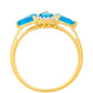Goldplattierter Silberring mit äthiopischem Paraiba-Blauopal und weißem Topas