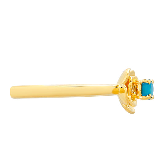 Goldplattierter Silberring mit äthiopischem Paraiba-Blauopal