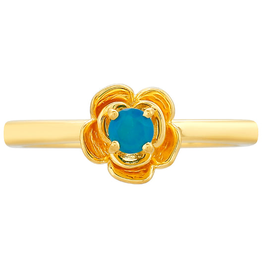 Goldplattierter Silberring mit äthiopischem Paraiba-Blauopal