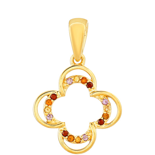 Goldplattierter Silberanhänger mit Amethyst und Citrin aus Madeira