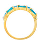 Goldplattierter Silberring mit äthiopischem Paraiba-Blauopal und weißem Topas
