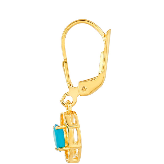 Goldplattierte Silberohrringe mit äthiopischem Paraiba-Blauopal