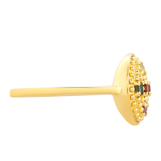 Goldplattierter Silberring mit Amethyst und Citrin aus Madeira