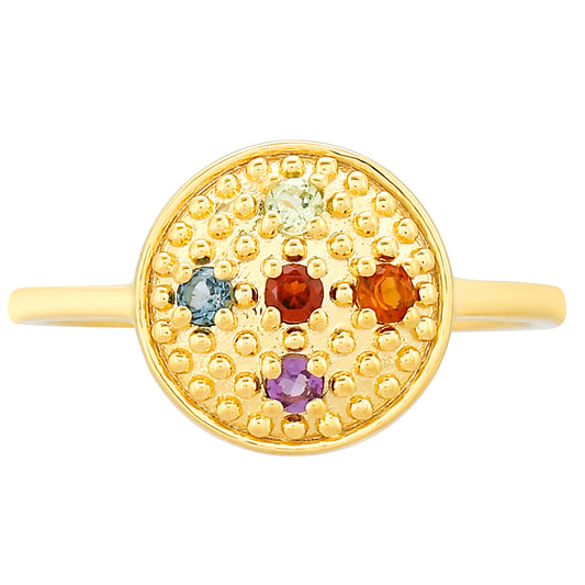 Goldplattierter Silberring mit Amethyst und Citrin aus Madeira