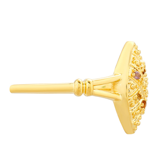 Goldplattierter Silberring mit Amethyst und Citrin aus Madeira