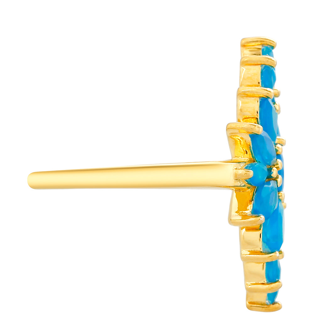 Goldplattierter Silberring mit äthiopischem Paraiba-Blauopal 2 