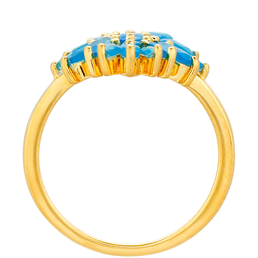 Goldplattierter Silberring mit äthiopischem Paraiba-Blauopal 4 