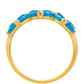 Goldplattierter Silberring mit äthiopischem Paraiba-Blauopal und weißem Topas
