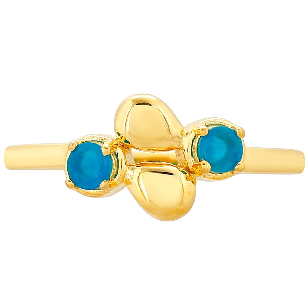 Goldplattierter Silberring mit äthiopischem Paraiba-Blauopal 1 