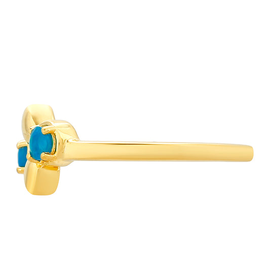 Goldplattierter Silberring mit äthiopischem Paraiba-Blauopal