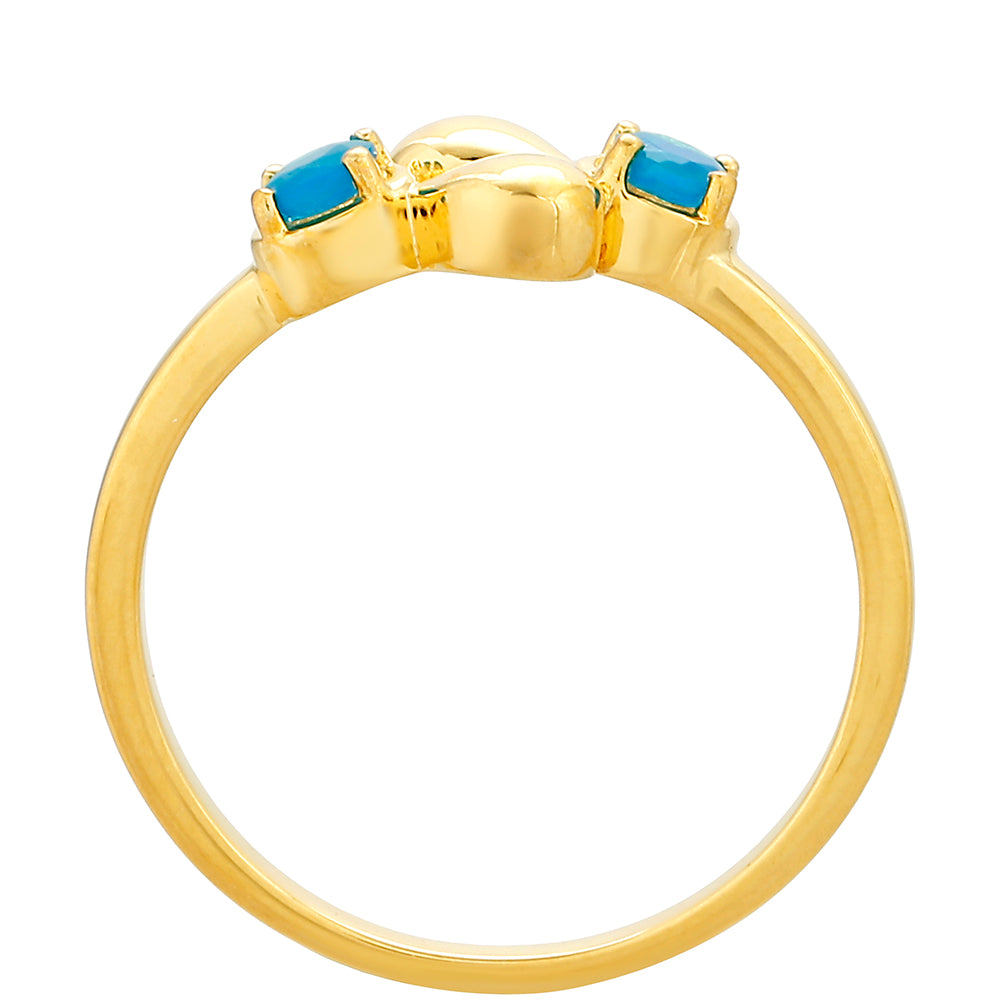 Goldplattierter Silberring mit äthiopischem Paraiba-Blauopal 4 