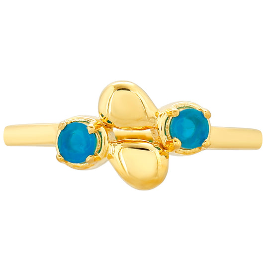 Goldplattierter Silberring mit äthiopischem Paraiba-Blauopal