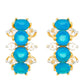 Goldplattierte Silberohrringe mit äthiopischem Paraiba-Blauopal und weißem Topas