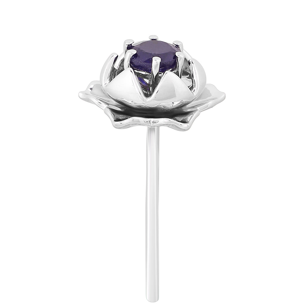 Silberring mit Thai Saphir 3 