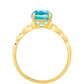 Goldplattierter Silberring mit Paraiba Quarz