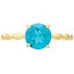 Goldplattierter Silberring mit Paraiba Quarz