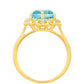 Goldplattierter Silberring mit Paraiba Quarz und blauem Liberty Topas