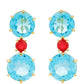 Goldplattierte Silberohrringe mit Paraiba Quarz und rotem Quarz