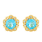 Goldplattierte Silberohrringe mit Paraiba Quarz und blauem Liberty Topas