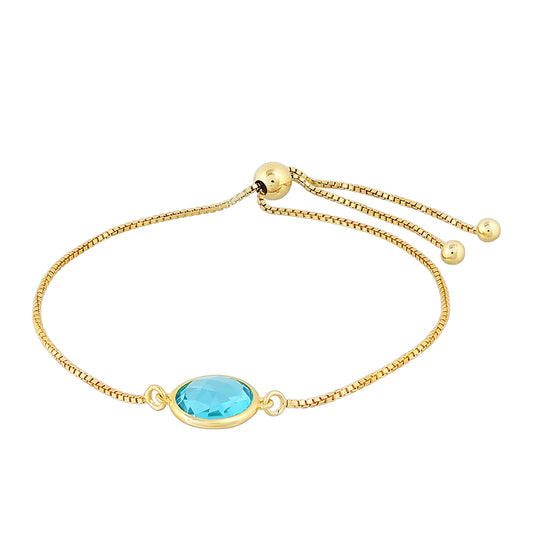Goldplattiertes Silberarmband mit Paraiba Quarz