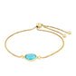 Goldplattiertes Silberarmband mit Paraiba Quarz