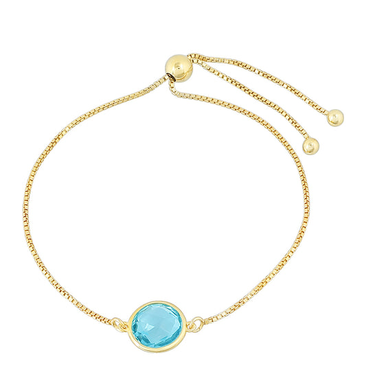 Goldplattiertes Silberarmband mit Paraiba Quarz