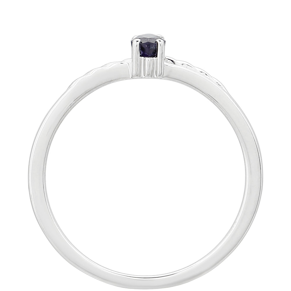 Silberring mit Thai Saphir 4 