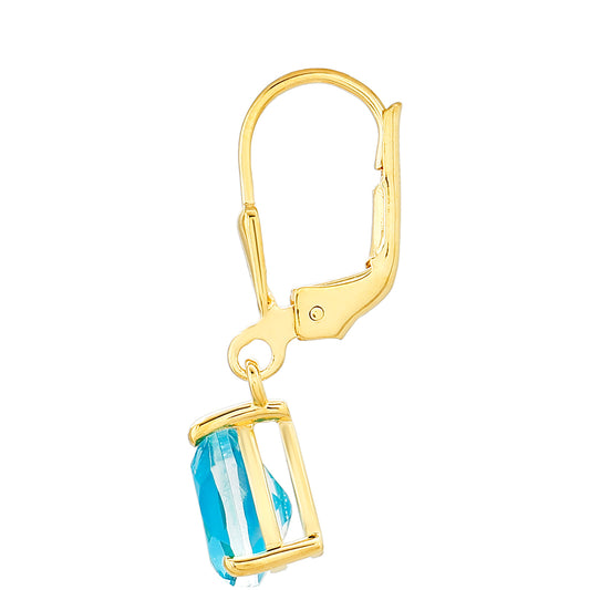Goldplattierte Silberohrringe mit Paraiba Quarz