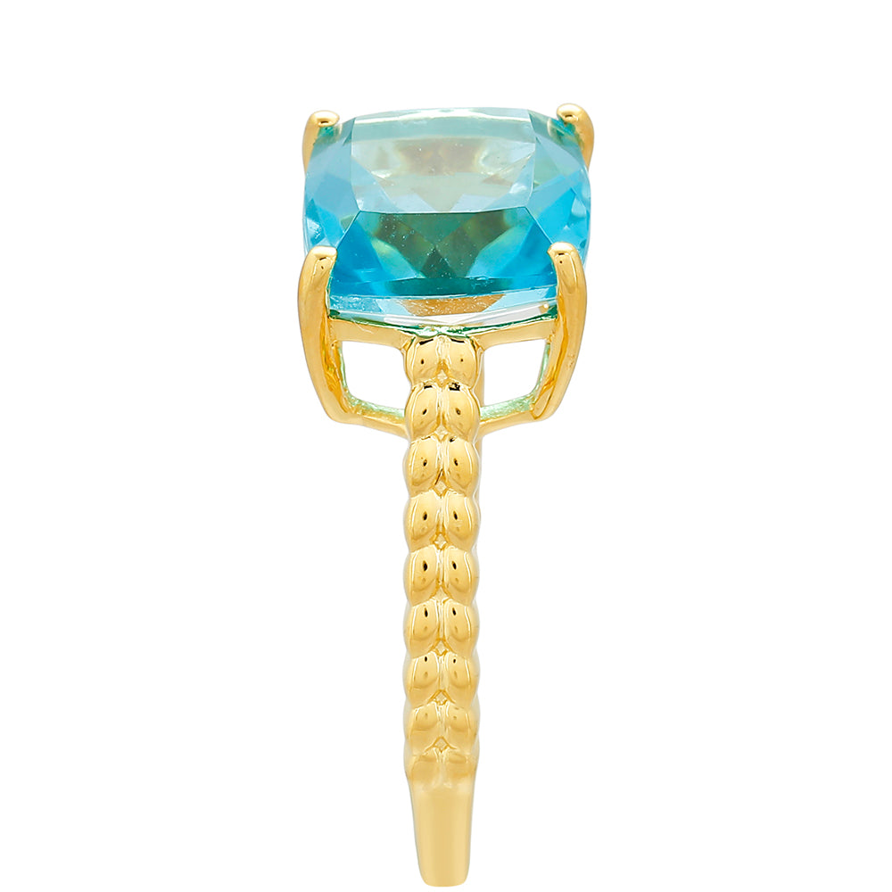 Goldplattierter Silberring mit Paraiba Quarz 3 