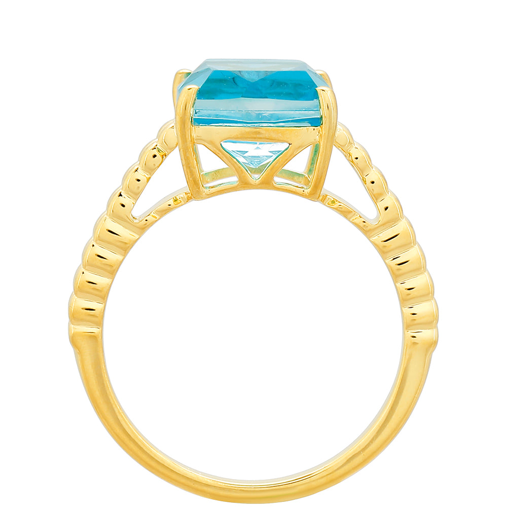 Goldplattierter Silberring mit Paraiba Quarz