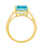 Goldplattierter Silberring mit Paraiba Quarz