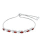 Silberarmband mit Granat und weißem Topas