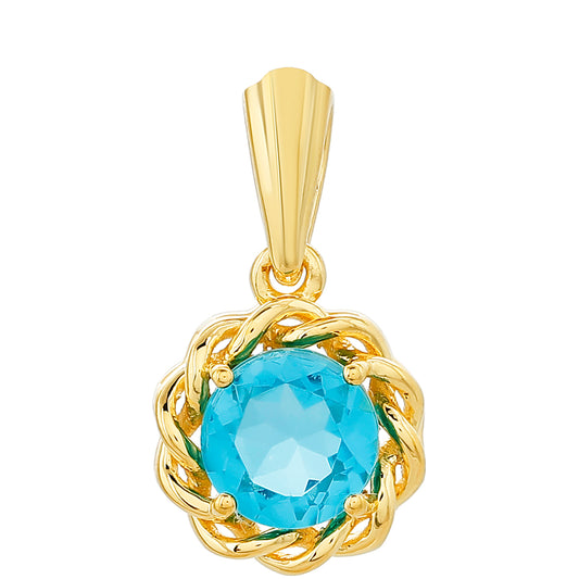 Goldplattierter Silberanhänger mit Paraiba Quarz