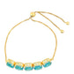 Goldplattiertes Silberarmband mit Paraiba Quarz