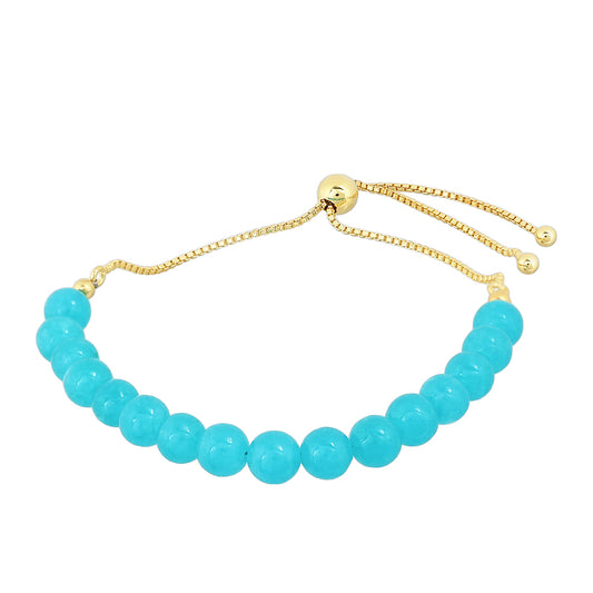 Goldplattiertes Silberarmband mit Paraiba Quarz