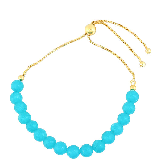Goldplattiertes Silberarmband mit Paraiba Quarz