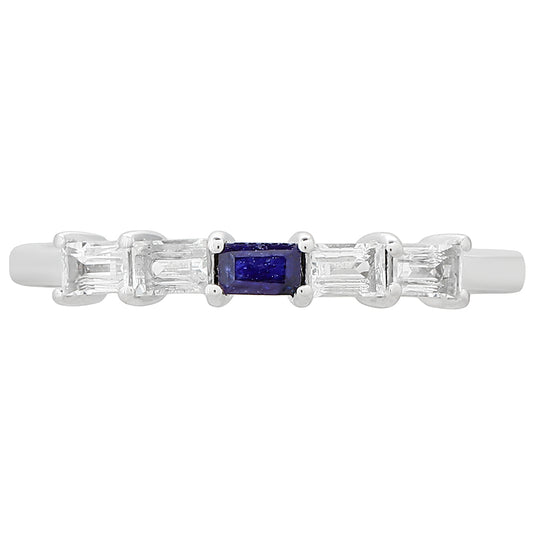 Silberring mit Thai Saphir und weißem Topas