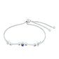 Silberarmband mit Thai Saphir und weißem Topas