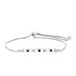 Silberarmband mit Thai Saphir und weißem Topas