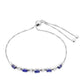 Silberarmband mit Thai Saphir und weißem Topas