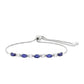Silberarmband mit Thai Saphir und weißem Topas
