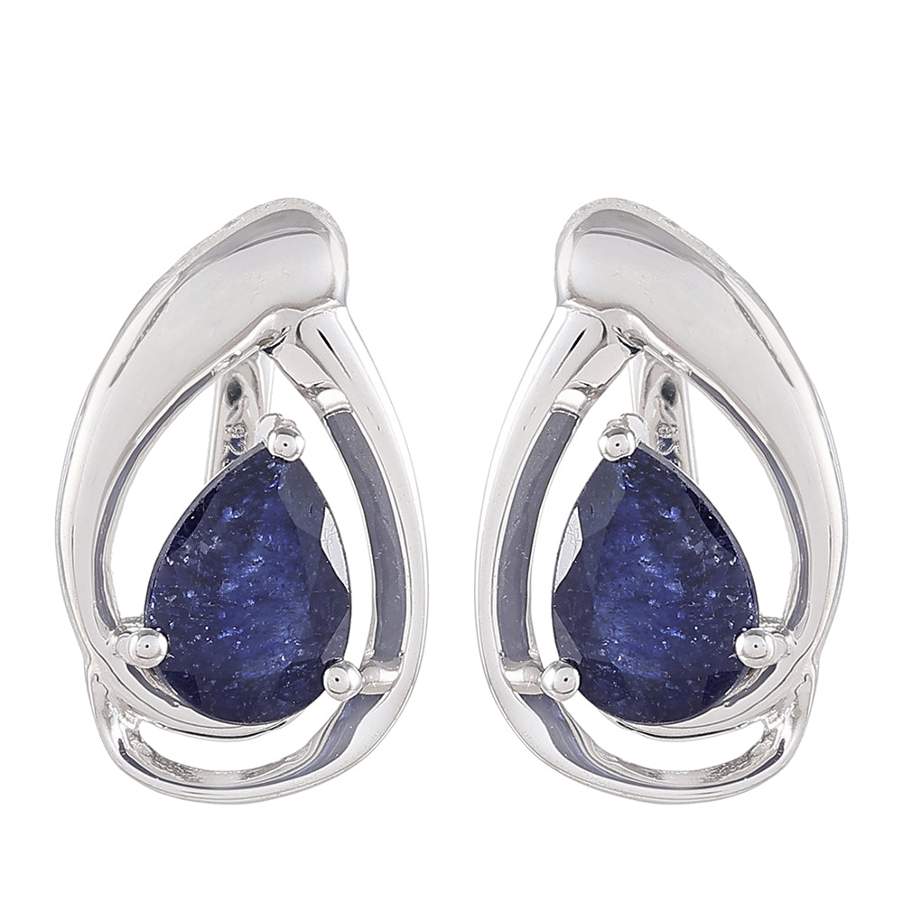 Silberohrringe mit Thai Saphir