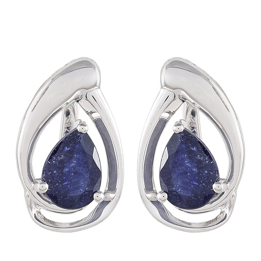 Silberohrringe mit Thai Saphir