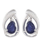 Silberohrringe mit Thai Saphir